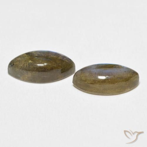 Gemas de Labradorita Multicolor natural de 4.91 ct, Marquesa, Translúcido