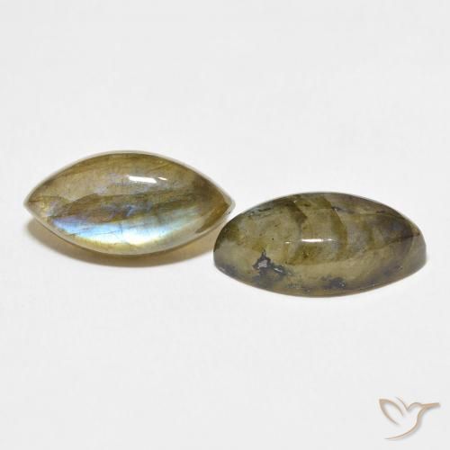 Gemas de Labradorita Multicolor natural de 10.36 ct, Marquesa, Translúcido