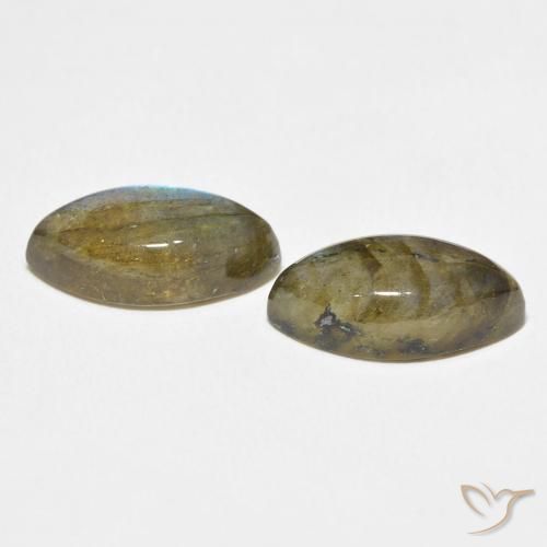 Gemas de Labradorita Multicolor natural de 10.36 ct, Marquesa, Translúcido