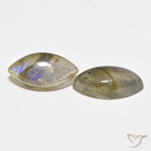 Gemas de Labradorita Multicolor natural de 10.02 ct, Marquesa, Translúcido