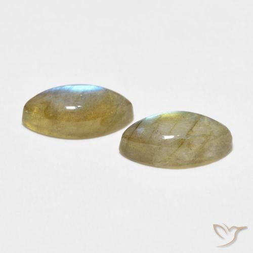 Gemas de Labradorita Multicolor natural de 4.51 ct, Marquesa, Translúcido