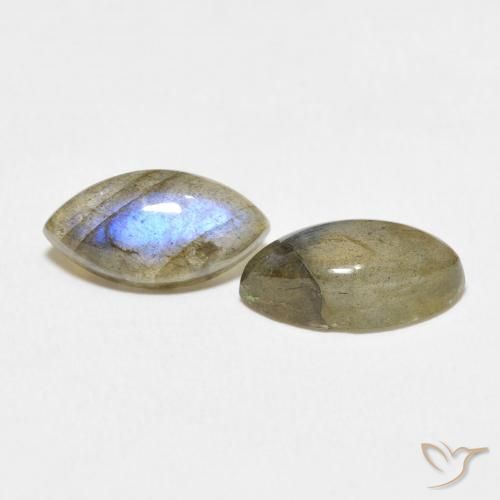 Gemas de Labradorita Multicolor natural de 4.70 ct, Marquesa, Translúcido