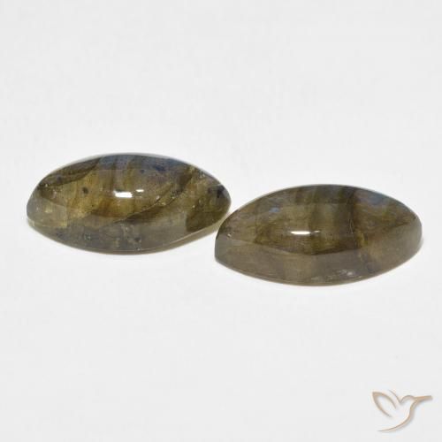 Gemas de Labradorita Multicolor natural de 10.37 ct, Marquesa, Translúcido