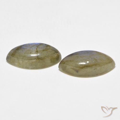 Gemas de Labradorita Multicolor natural de 9.66 ct, Marquesa, Translúcido