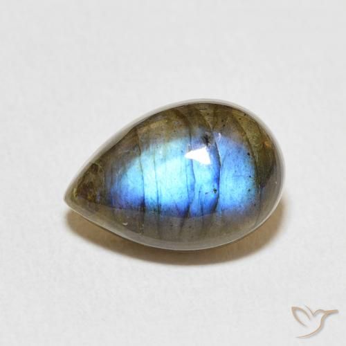 4.07ct Natural Multicolor Labradorita, En forma de pera, Translúcido