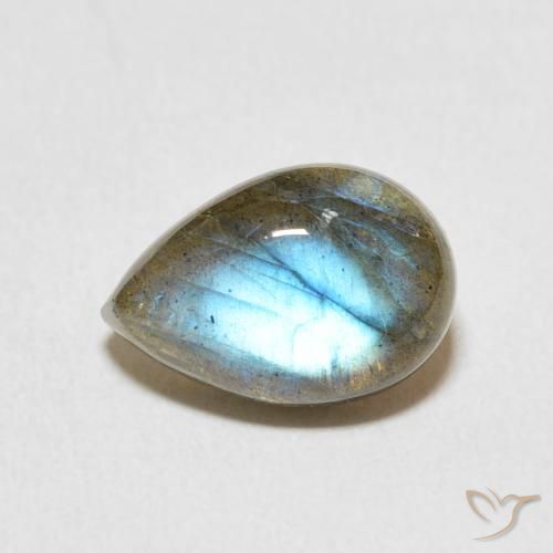 3.93ct Natural Multicolor Labradorita, En forma de pera, Translúcido