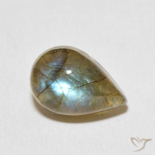 4.17ct Natural Multicolor Labradorita, En forma de pera, Translúcido