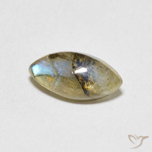Labradorita Multicolor natural de 1.29 ct, Marquesa, Translúcido