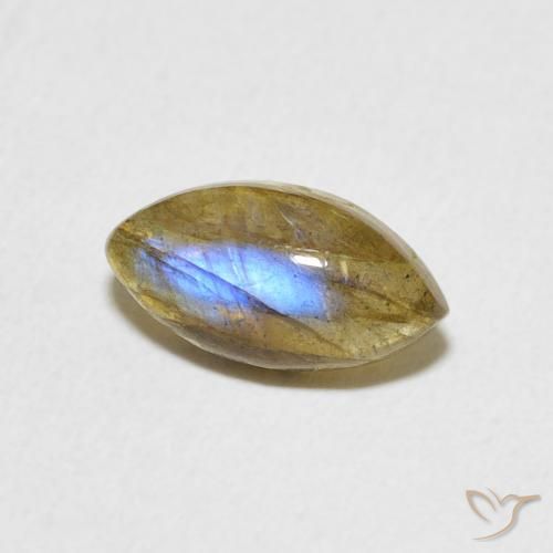 Labradorita Multicolor natural de 1.44 ct, Marquesa, Translúcido