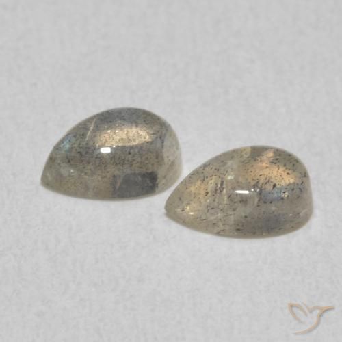 Gemas de Labradorita Multicolor natural de 0.87 ct, En forma de pera, Translúcido