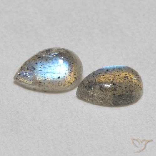 Gemas de Labradorita Multicolor natural de 0.92 ct, En forma de pera, Translúcido