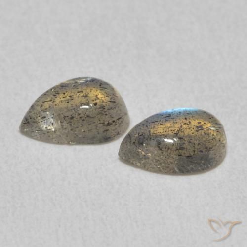 Gemas de Labradorita Multicolor natural de 0.92 ct, En forma de pera, Translúcido