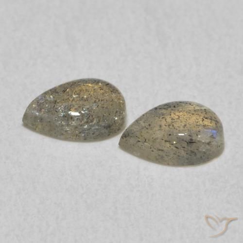 Gemas de Labradorita Multicolor natural de 0.83 ct, En forma de pera, Translúcido