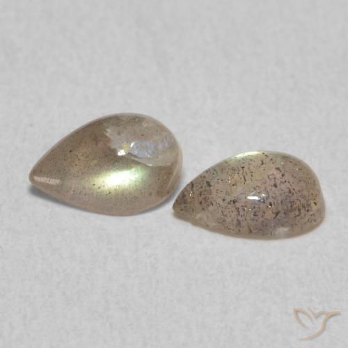 Gemas de Labradorita Multicolor natural de 0.79 ct, En forma de pera, Translúcido