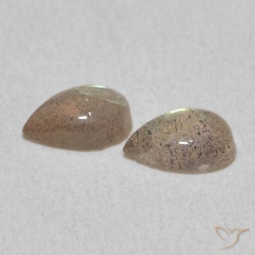 Gemas de Labradorita Multicolor natural de 0.79 ct, En forma de pera, Translúcido