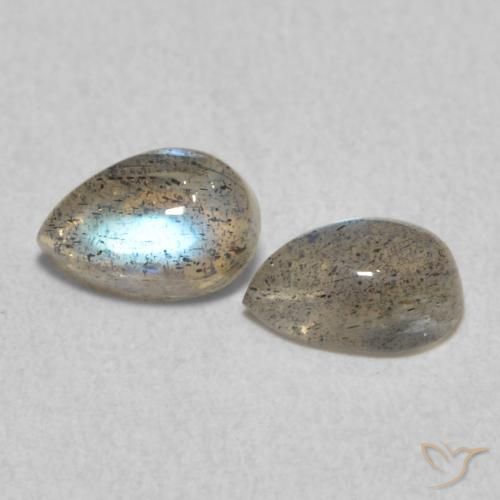 Gemas de Labradorita Multicolor natural de 1.02 ct, En forma de pera, Translúcido