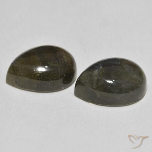 Gemas de Labradorita Multicolor natural de 20.86 ct, En forma de pera, Translúcido