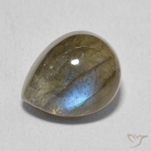 4.07ct Natural Multicolor Labradorita, En forma de pera, Translúcido