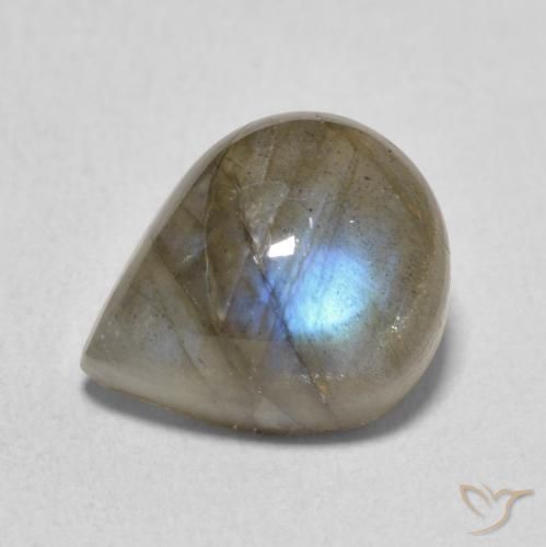 4.62ct Natural Multicolor Labradorita, En forma de pera, Translúcido