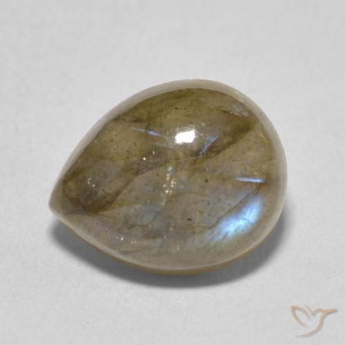 3.75ct Natural Multicolor Labradorita, En forma de pera, Translúcido