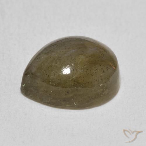 Labradorita Multicolor natural de 4.02 ct, En forma de pera, Translúcido