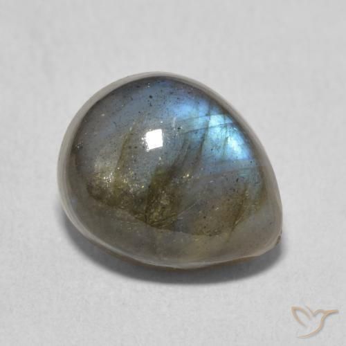 4.10ct Natural Multicolor Labradorita, En forma de pera, Translúcido