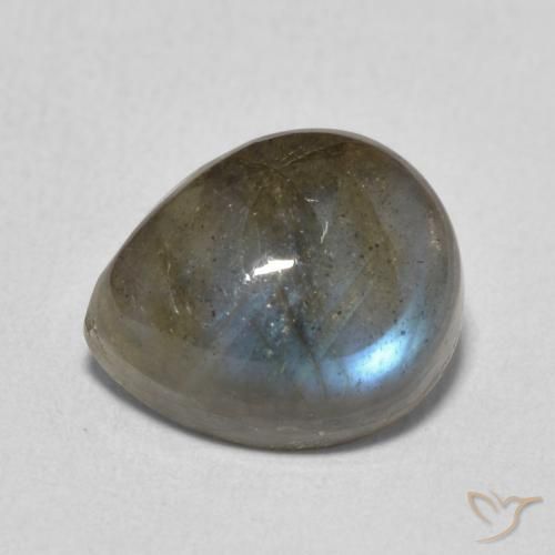 Labradorita Multicolor natural de 4.10 ct, En forma de pera, Translúcido