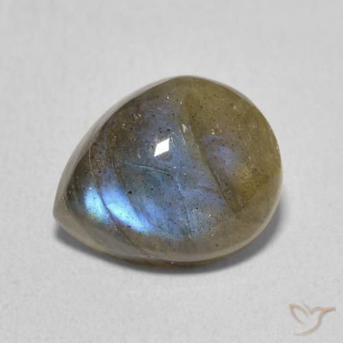 3.48ct Natural Multicolor Labradorita, En forma de pera, Translúcido
