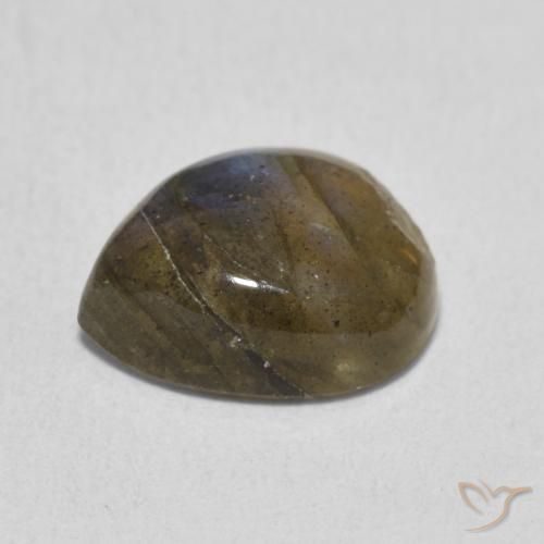 Labradorita Multicolor natural de 3.48 ct, En forma de pera, Translúcido