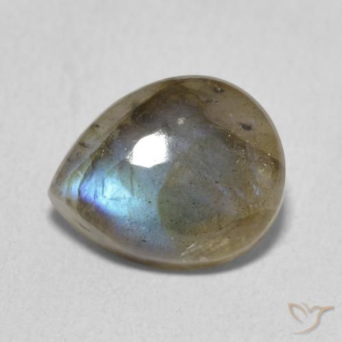 3.40ct Natural Multicolor Labradorita, En forma de pera, Translúcido