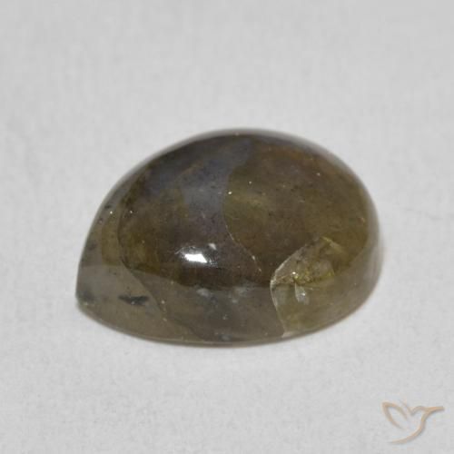 Labradorita Multicolor natural de 3.40 ct, En forma de pera, Translúcido