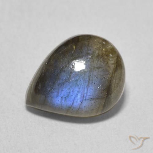 2.53ct Natural Multicolor labradorita, En forma de pera, Translúcido