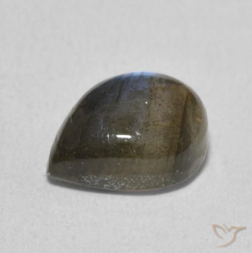Labradorita Multicolor natural de 2.53 ct, En forma de pera, Translúcido