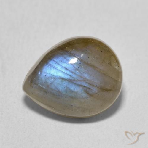 3.66ct Natural Multicolor labradorita, En forma de pera, Translúcido