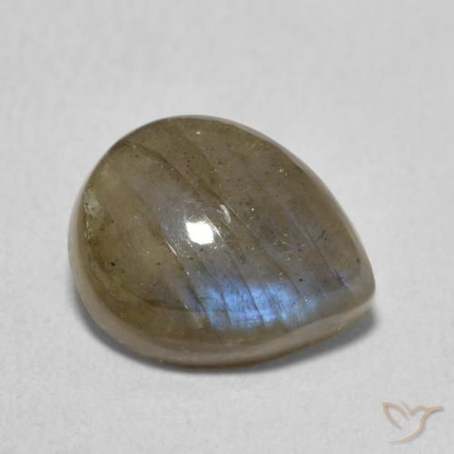Labradorita Multicolor natural de 3.66 ct, En forma de pera, Translúcido