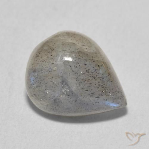 Labradorita Multicolor natural de 3.65 ct, En forma de pera, Translúcido