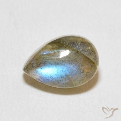 2.88ct Natural Multicolor Labradorita, En forma de pera, Translúcido