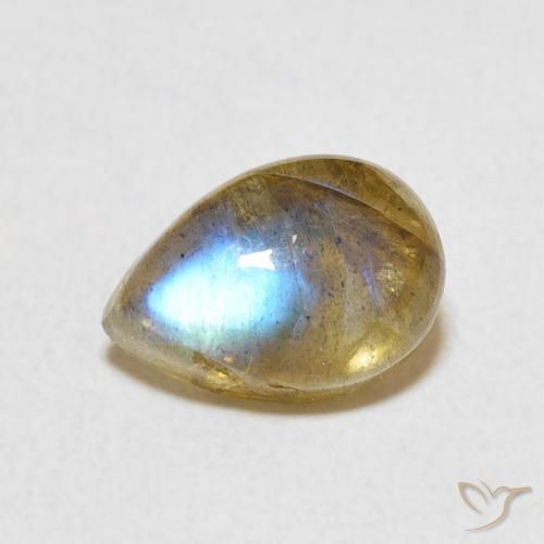 2.36ct Natural Multicolor Labradorita, En forma de pera, Translúcido