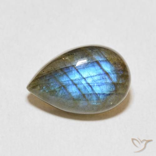 3.76ct Natural Multicolor Labradorita, En forma de pera, Translúcido
