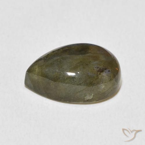 Labradorita Multicolor natural de 3.76 ct, En forma de pera, Translúcido