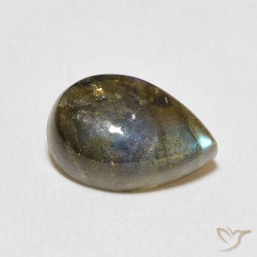 Labradorita Multicolor natural de 3.51 ct, En forma de pera, Translúcido