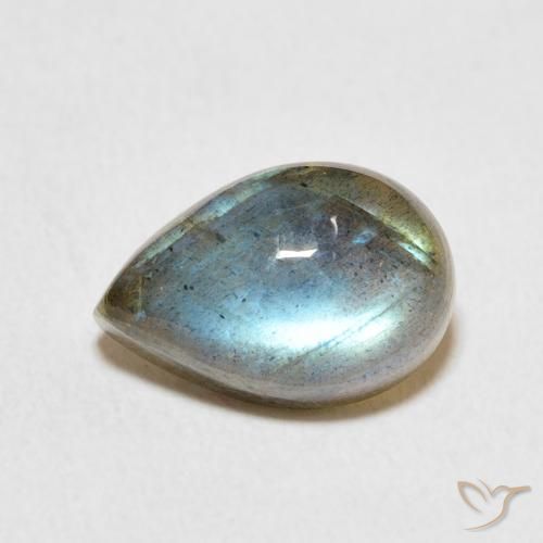 3.85ct Natural Multicolor labradorita, En forma de pera, Translúcido