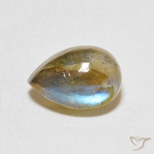 2.48ct Natural Multicolor Labradorita, En forma de pera, Translúcido