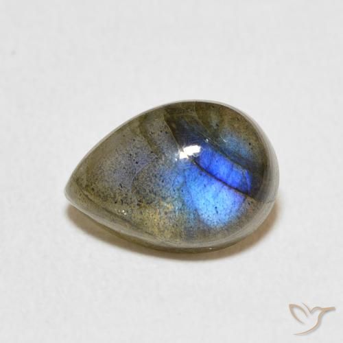 2.37ct Natural Multicolor labradorita, En forma de pera, Translúcido