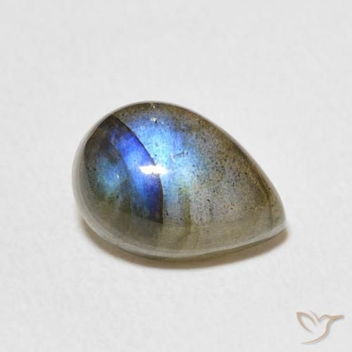 Labradorita Multicolor natural de 2.37 ct, En forma de pera, Translúcido