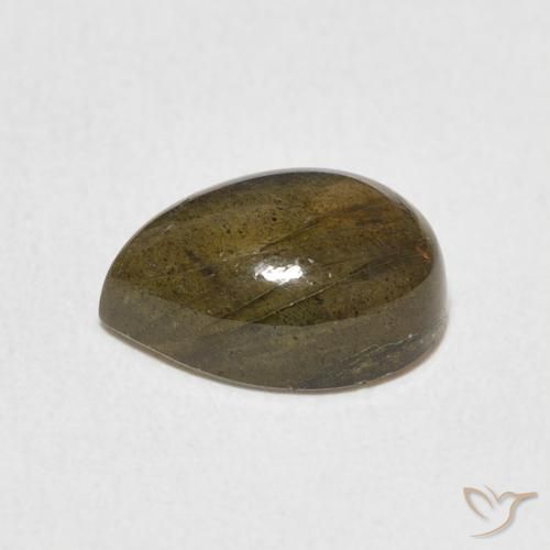 Labradorita Multicolor natural de 2.40 ct, En forma de pera, Translúcido