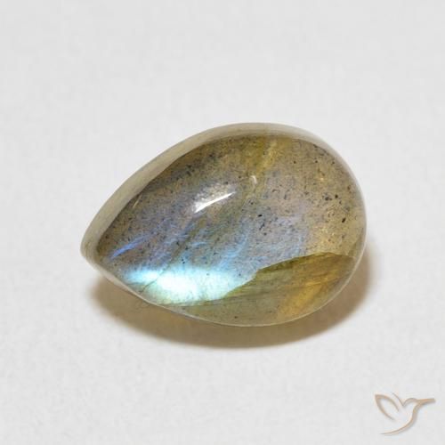 2.63ct Natural Multicolor Labradorita, En forma de pera, Translúcido