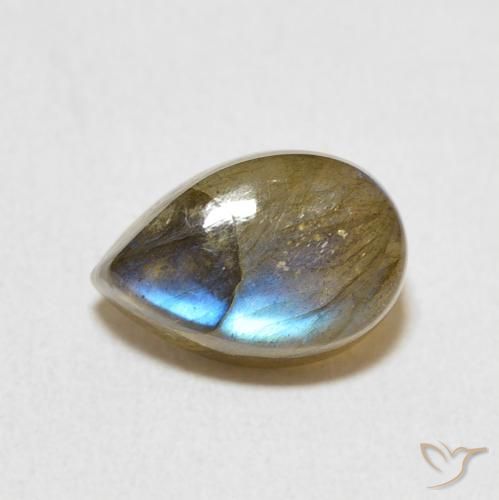 2.52ct Natural Multicolor Labradorita, En forma de pera, Translúcido