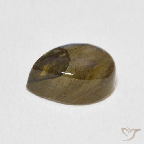 Labradorita Multicolor natural de 2.52 ct, En forma de pera, Translúcido
