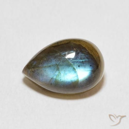 2.66ct Natural Multicolor labradorita, En forma de pera, Translúcido